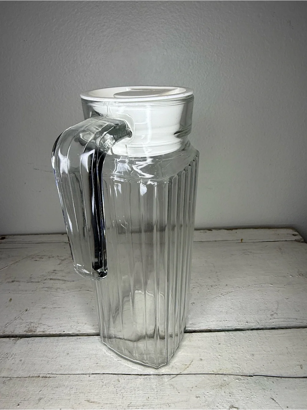 ARC France Rare Retro Vintage 1970's Style Tall Heavy Glass Juice Jug Pitcher